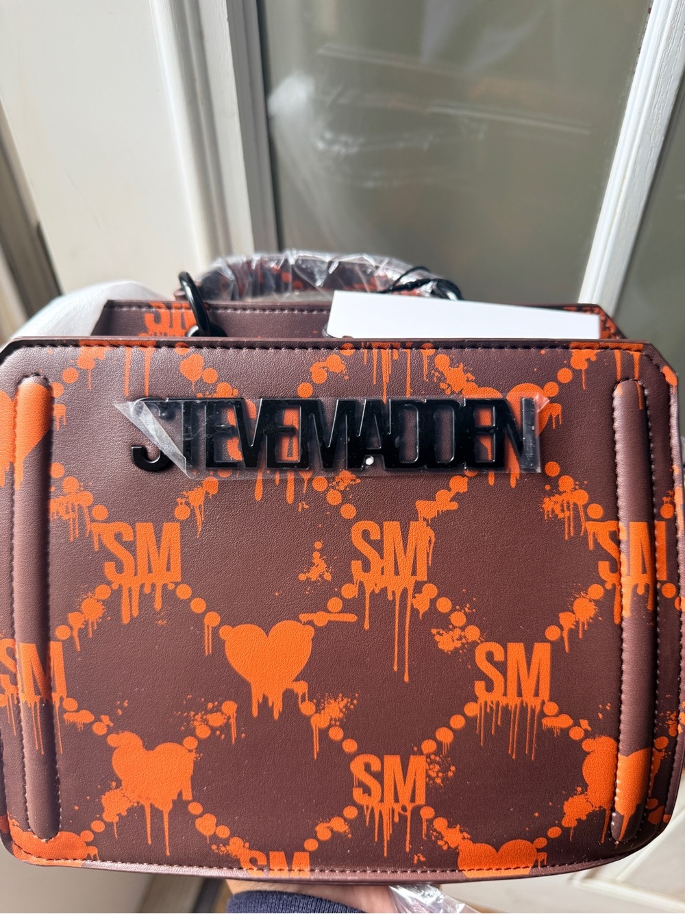 Steve Madden Halloween Bleeding Hearts Brown & Orange BEVLN Purse